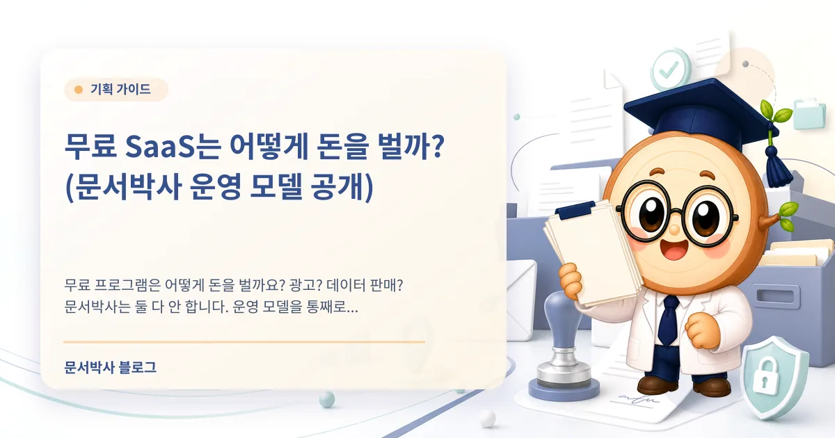 무료 SaaS 운영 모델: 문서박사는 왜 무료로 제공할까 배너